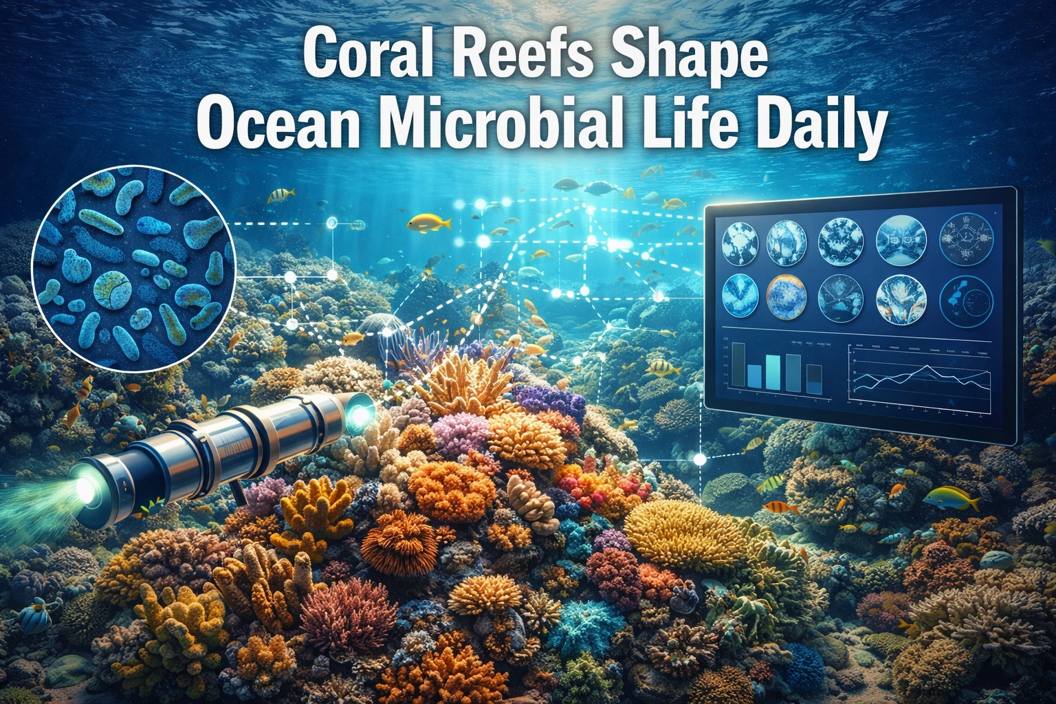 Coral Reefs Shape Ocean Microbial Life Daily